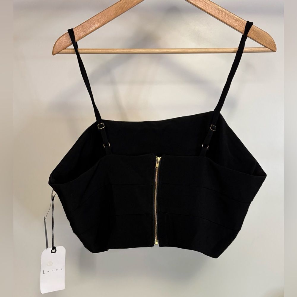NWT Leith Black Crop Top sz XL